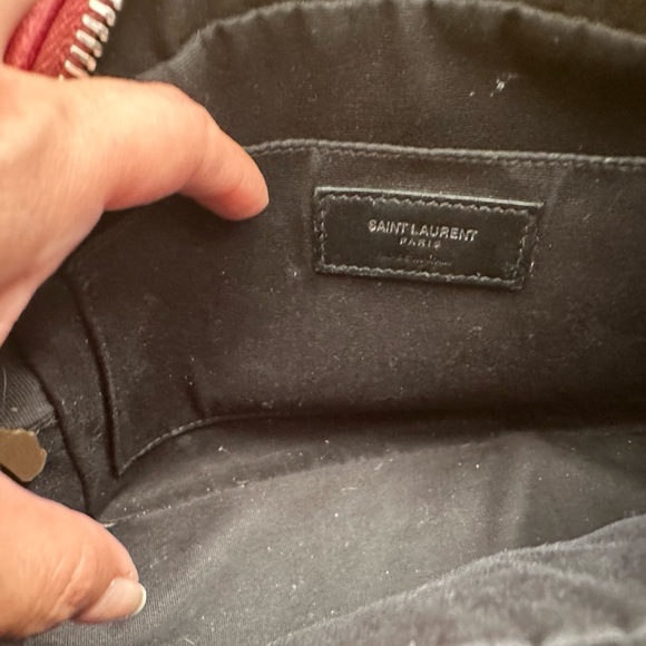 Authentic YSL Lambskin Monogram Small Lou Camera Bag Lipstick Red - Picture 8 of 11